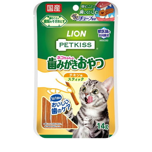 PETKISS 猫ちゃんの歯みがきおやつ チキン味 スティック 7本 ◆賞味期限 2026年1月