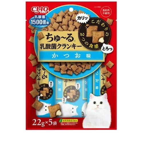 CIAO ちゅ～る 乳酸菌クランキー かつお味 22gx5袋 ◆賞味期限 2027年1月