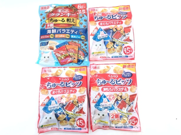 【訳あり】4個セット！いなば CIAO クランキー ちゅ～るビッツ 成猫 ◆賞味期限 2026年8月