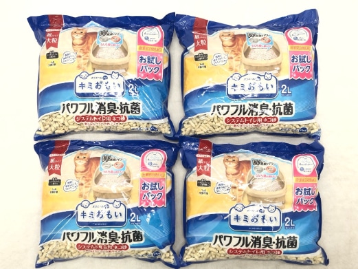 【訳あり】4個セット！エリエール キミおもい お試しパック パワフル消臭・抗菌 2L 成猫