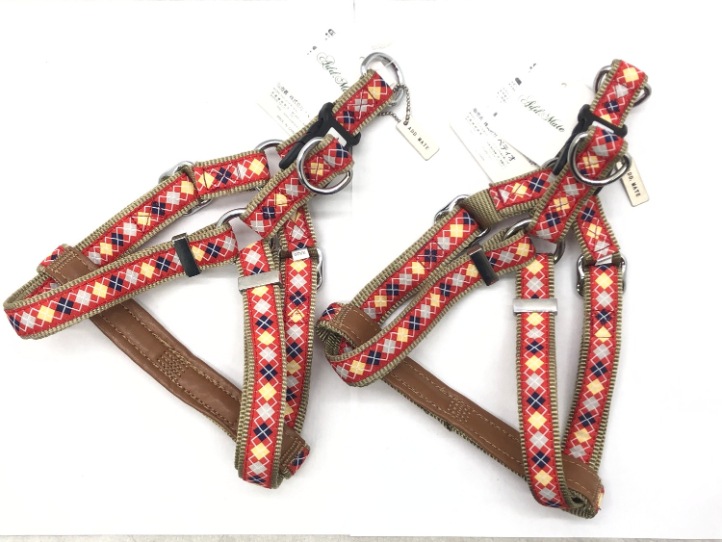 【訳あり】2個セット！アドメイト アーガイルハーネス M レッド 中型犬用 成犬