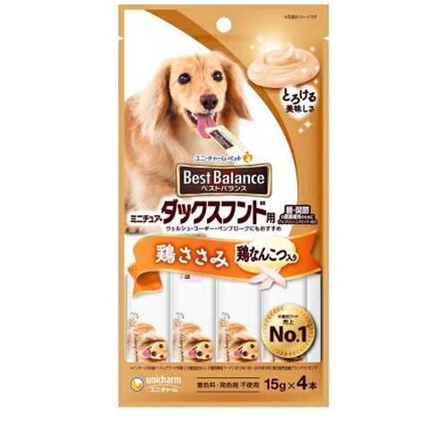 ベストバランス おやつ ミニチュア・ダックスフンド用ささみ入り 15g×4本 ◆賞味期限 2026年8月