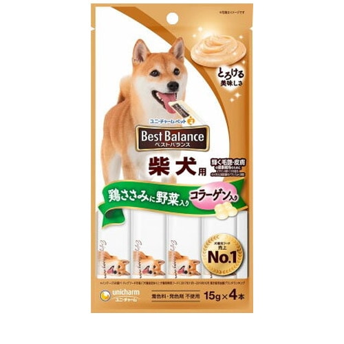 ベストバランスおやつ 柴犬用ささみ・緑黄色野菜入り 15g×4本 ◆賞味期限 2027年5月