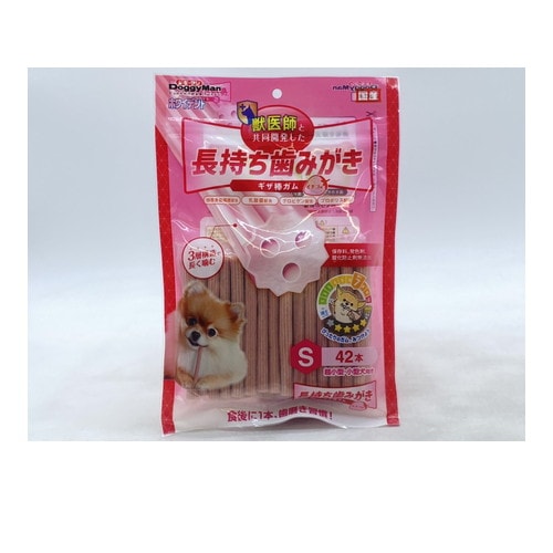 ドギーマン ホワイデント 長持ち歯みがきギザ棒ガム イチゴ味 超小型・小型犬向き S 42本 ◆賞味期限 2026年4月