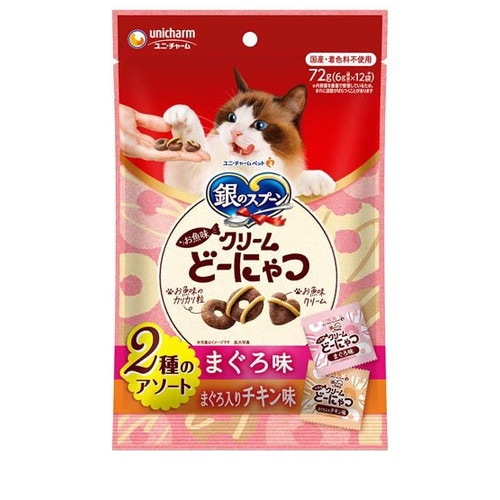 銀のスプーン お魚味クリーム どーにゃつ 2種アソート まぐろ＆まぐろ入りチキン味(6gx12袋入) ◆賞味期限 2026年9月