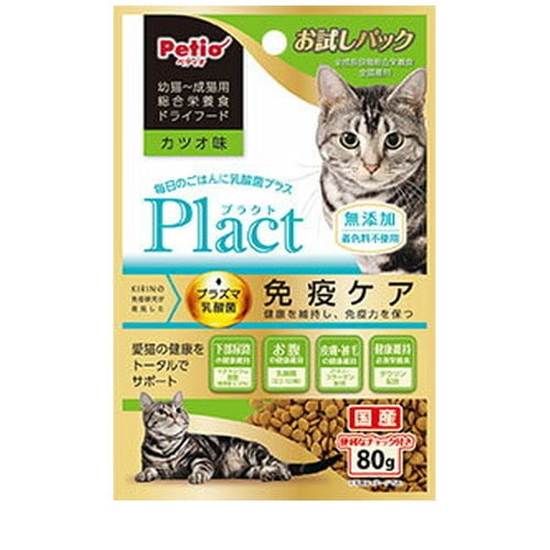 ペティオ プラクト ドライフード 幼猫～成猫用 カツオ味 80g ◆賞味期限 2026年8月