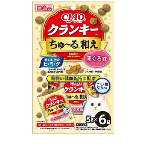 いなば CIAOクランキーちゅ～る和え アミノ酸S18入り まぐろ味 5g×6袋 ◆賞味期限 2026年10月