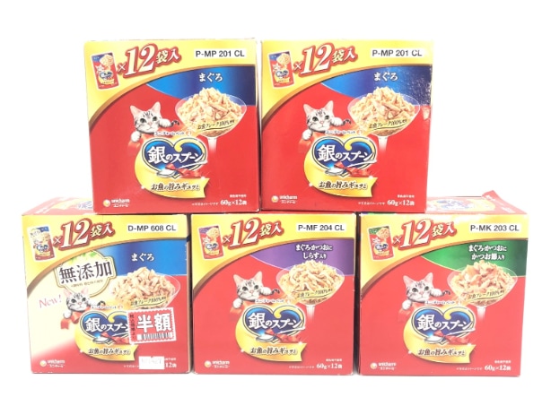 【訳あり】5個セット！銀のスプーン まぐろ まぐろ・かつおにしらす・かつお節入り 720g 成猫 ◆賞味期限 2026年3月