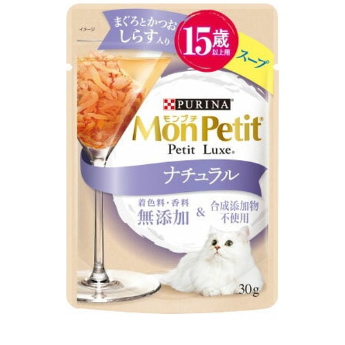 モンプチ プチリュクスパウチ ナチュラル 15歳以上用まぐろとかつお 30g ◆賞味期限 2026年7月
