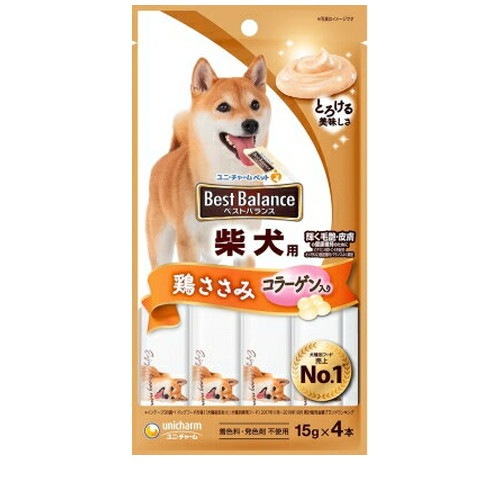 ベストバランス 柴犬用 鶏ささみ コラーゲン入り 15g×4本 ◆賞味期限 2026年4月