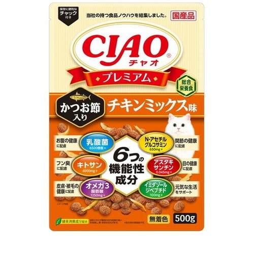 いなば CIAO プレミアム かつお節チキンミックス 500g ◆賞味期限 2026年9月