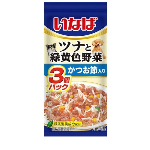 いなば ツナと緑黄色野菜 かつお節入り 40g×3袋 ◆賞味期限 2027年7月