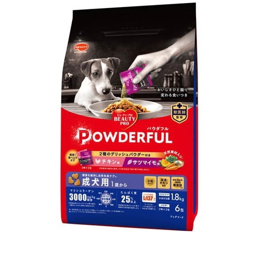 ビューティープロ ドッグ パウダフル 成犬用 チキン味・サツマイモ味パウダー付き 1.836kg ◆賞味期限 2027年2月