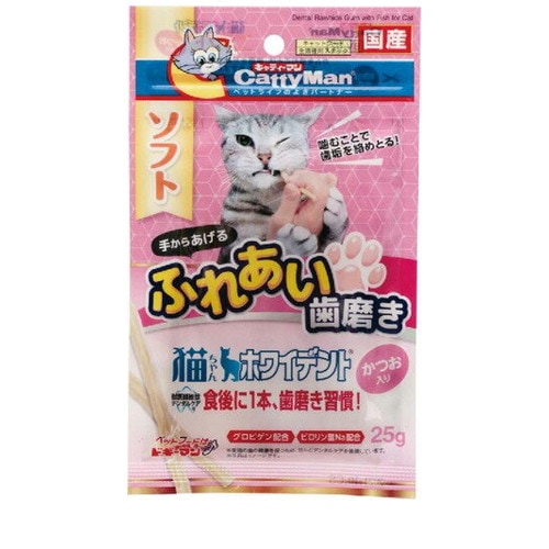 キャティーマン 猫ちゃんホワイデント かつお入り 25g ◆賞味期限 2026年7月