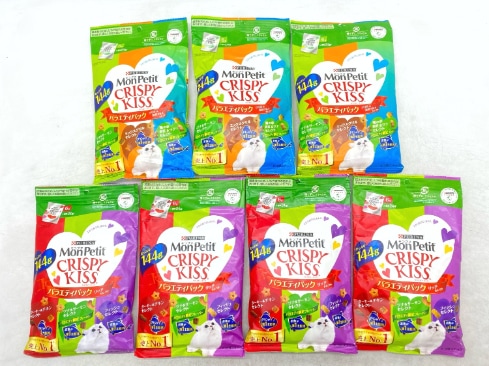 【訳あり】7個セット！モンプチ クリスピーキッス バラエティパック 144g 成猫 ◆賞味期限 2026年7月
