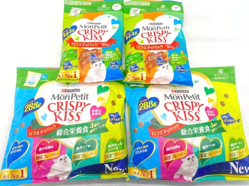 【訳あり】4個セット！モンプチ クリスピーキッス 成猫 ◆賞味期限 2026年7月