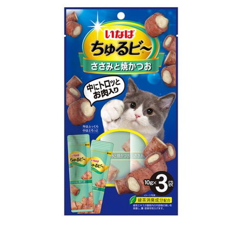 いなば ちゅるビ～ ささみと焼かつお 10g×3袋 ◆賞味期限 2027年5月