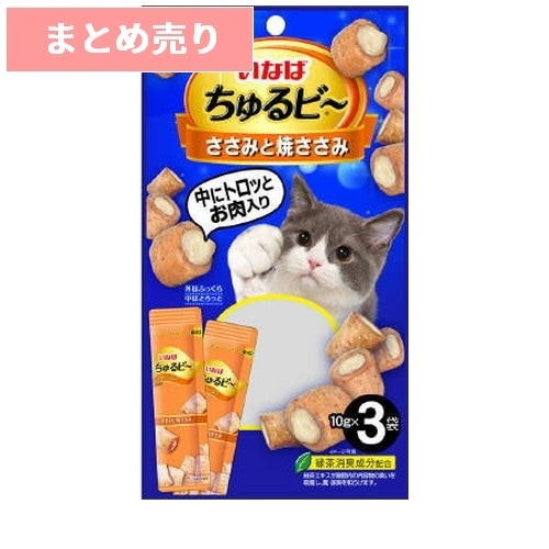 ★6個まとめ売り★いなば ちゅるビ～ ささみと焼かつお 10g×3袋 ◆賞味期限 2027年5月