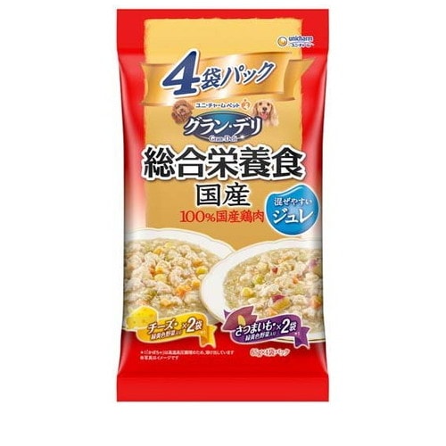 グラン・デリ 総合栄養食 国産 パウチ ジュレ チーズ入り*さつまいも入り(65g*4袋パック) ◆賞味期限 2026年5月