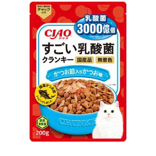 CIAO すごい乳酸菌クランキー かつお節入り かつお味 200g ◆賞味期限 2026年12月