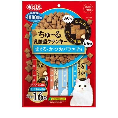CIAO ちゅ～る乳酸菌クランキー まぐろ・かつおバラエティ 22g×16袋 ◆賞味期限 2027年1月