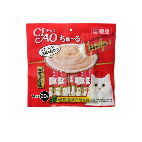 CIAO ちゅ～る まぐろ 海鮮ミックス味 14g×20本 ◆賞味期限 2028年2月