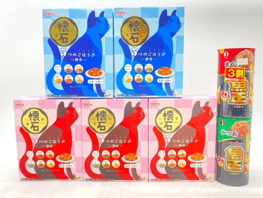 【訳あり】7個セット！ペットライン 懐石 5つのごほうび キャネット 魚正 成猫 ◆賞味期限 2026年8月