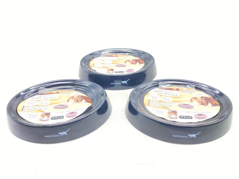 【訳あり】3個セット！ペティオ メラミンディッシュ ブラック 成猫