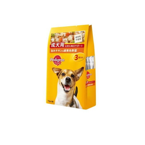 ペディグリー パウチ 成犬用 チキン 緑黄色野菜入り 70g×3袋 ◆賞味期限 2026年12月
