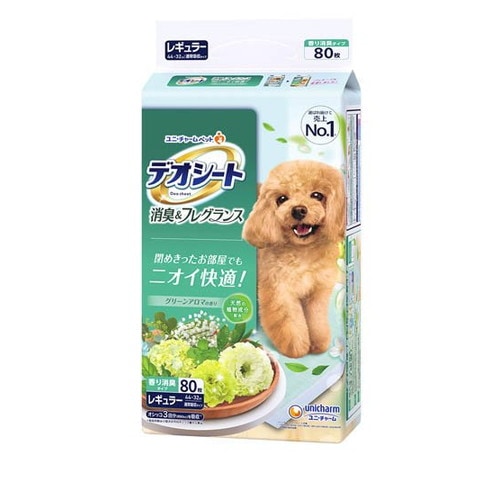 デオシート 消臭＆フレグランス グリーンアロマの香り レギュラー 犬用(80枚)