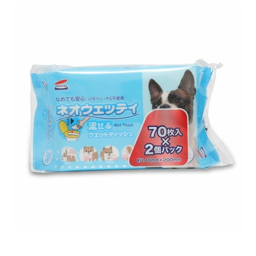 コーチョー ネオウェッティ 流せるウェットティッシュ(70枚入x2個パック)