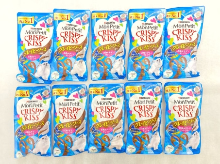【訳あり】10個セット！モンプチ クリスピーキッス グレイビーソースがけ 30g 成猫 ◆賞味期限 2026年11月