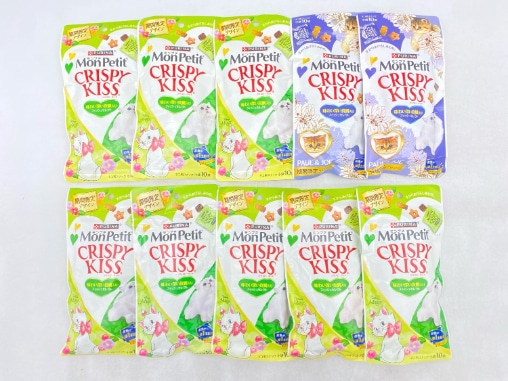 【訳あり】10個セット！モンプチ クリスピーキッス フィッシュセレクト 30g 成猫 ◆賞味期限 2026年6月