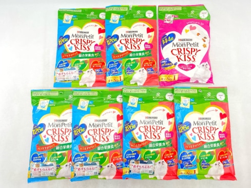 【訳あり】7個セット！モンプチ クリスピーキッス 成猫 ◆賞味期限 2026年7月