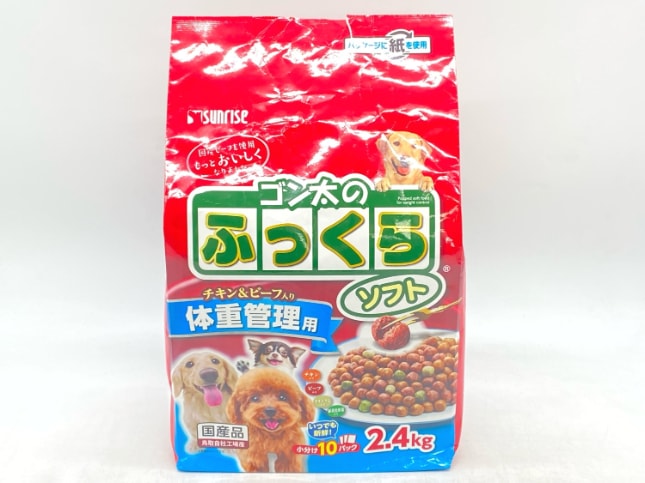 【訳あり】マルカン ゴン太のふっくら ソフト チキン&ビーフ入り 体重管理用 2.4kg 成犬 ◆賞味期限 2026年11月