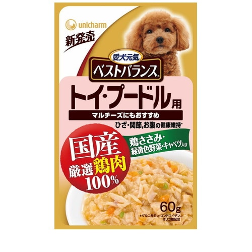 ベストバランス 国産鶏ささみパウチ トイ・プードル用 60g ◆賞味期限 2026年7月