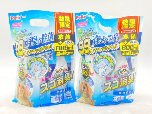 【訳あり】2個セット！ペティオ ハッピークリーン 本体(500ml)＆詰め替え(800ml)セット 成犬