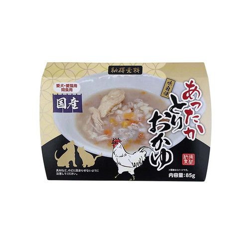 ペットライブラリー 納得素材 犬・猫用 あったかとりおかゆ(85g) ◆賞味期限 2026年8月