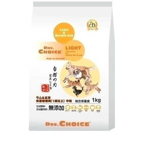 ドクターズチョイス 体重管理用 ラム＆玄米 中粒 1kg ◆賞味期限 2026年6月