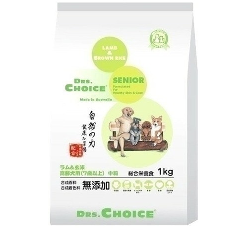ドクターズチョイス 高齢犬用 ラム＆玄米 中粒 1kg ◆賞味期限 2026年6月