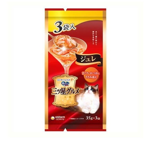 銀のスプーン 三ツ星グルメ パウチ ジュレ まぐろ・かつおにささみ添え(35g*3袋入) ◆賞味期限 2027年3月