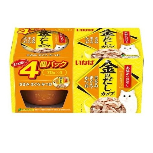 いなば 金のだしカップ4個パックささみ・まぐろ・かつお(70g×4コ入) ◆賞味期限 2027年9月