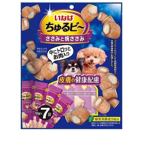 いなば ちゅるビ～ ささみと焼ささみ 皮膚の健康配慮(10gx7袋) ◆賞味期限 2027年7月