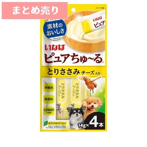 ★6個まとめ売り★いなば ピュアちゅ～る とりささみ チーズ入り 14g×4本 ◆賞味期限 2027年12月
