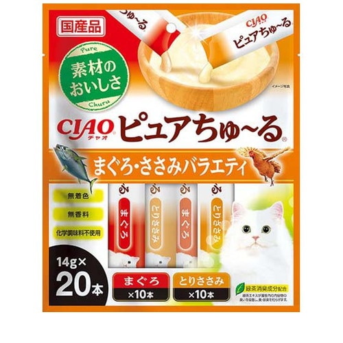 いなば CIAO ピュアちゅ～る まぐろ・ささみバラエティ 280g(14gx20本) ◆賞味期限 2027年3月