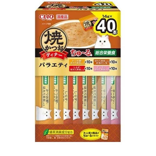 CIAO 焼かつおディナーちゅ～る BOX バラエティ 14g×40本 ◆賞味期限 2028年1月