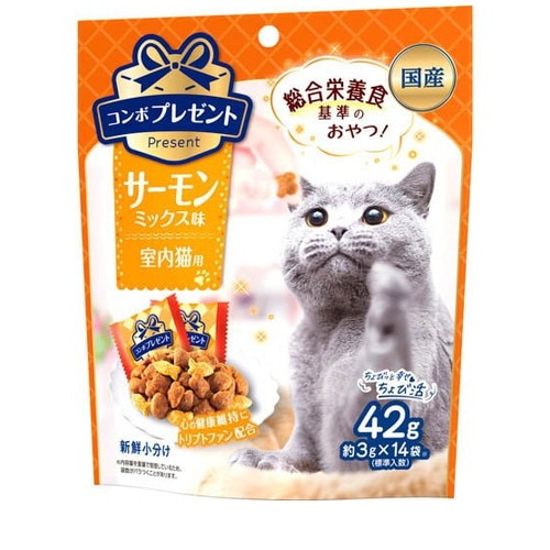 コンボ プレゼント キャット おやつ 室内猫用 サーモンミックス味 42g ◆賞味期限 2027年6月