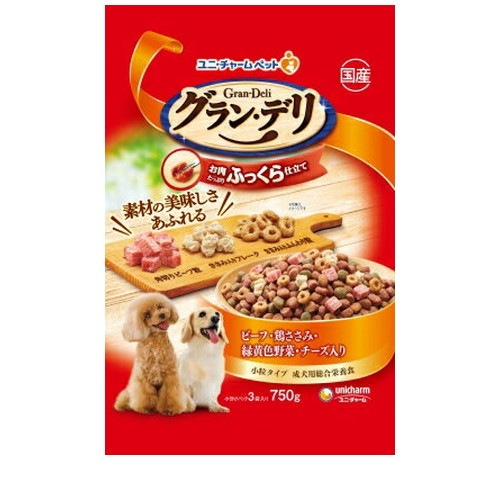 グラン・デリ ふっくら仕立て ビーフ・鶏ささみ・緑黄色野菜・チーズ・角切りビーフ粒入り 750g ◆賞味期限 2026年12月