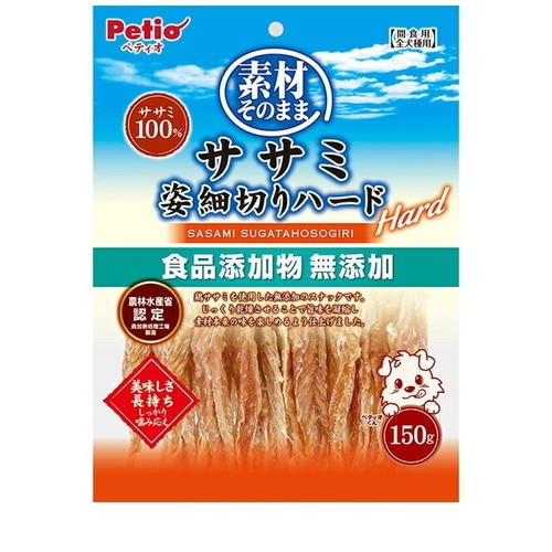 ペティオ 素材そのまま 無添加 ササミ姿細切りハード 150g ◆賞味期限 2027年1月