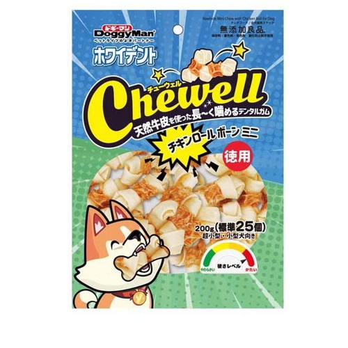 ドギーマン ホワイデント Chewell チキンロールボーンミニ(200g) ◆賞味期限 2026年11月